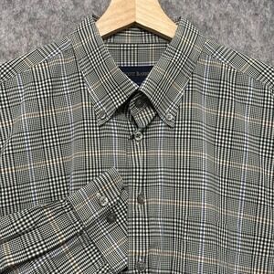 Scott Barber Mens XL Plaid Button Down Shirt Long Sleeve 100% Cotton Casual Work